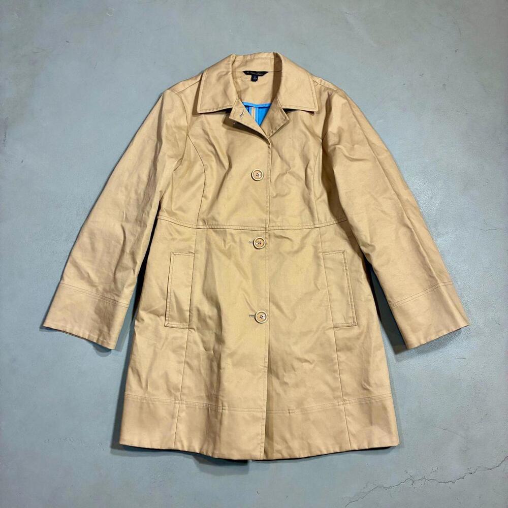 Brooks Brother Women's Raincoat Trench 100% Cotton Made in Italy